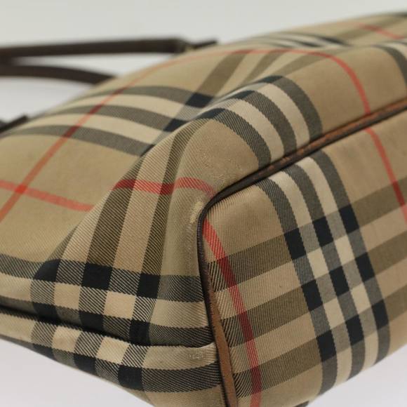 Burberrys Nova Check Tote Bag Canvas Beige Brown Auth 48174 - Picture 14 of 16